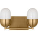 Drew & Jonathan Scott Foster 2 Light 12.63 inch Satin Brass Vanity Light Wall Light