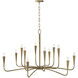 Savari 12 Light 46 inch Artisan Gold Chandelier Ceiling Light