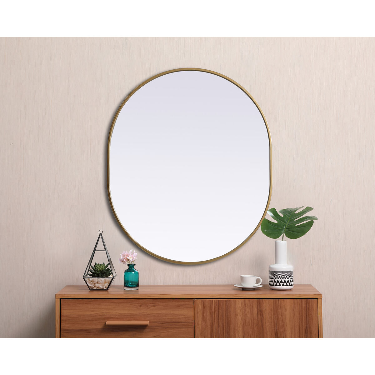 Asha 36 X 30 inch Brass Mirror in 30 x 36