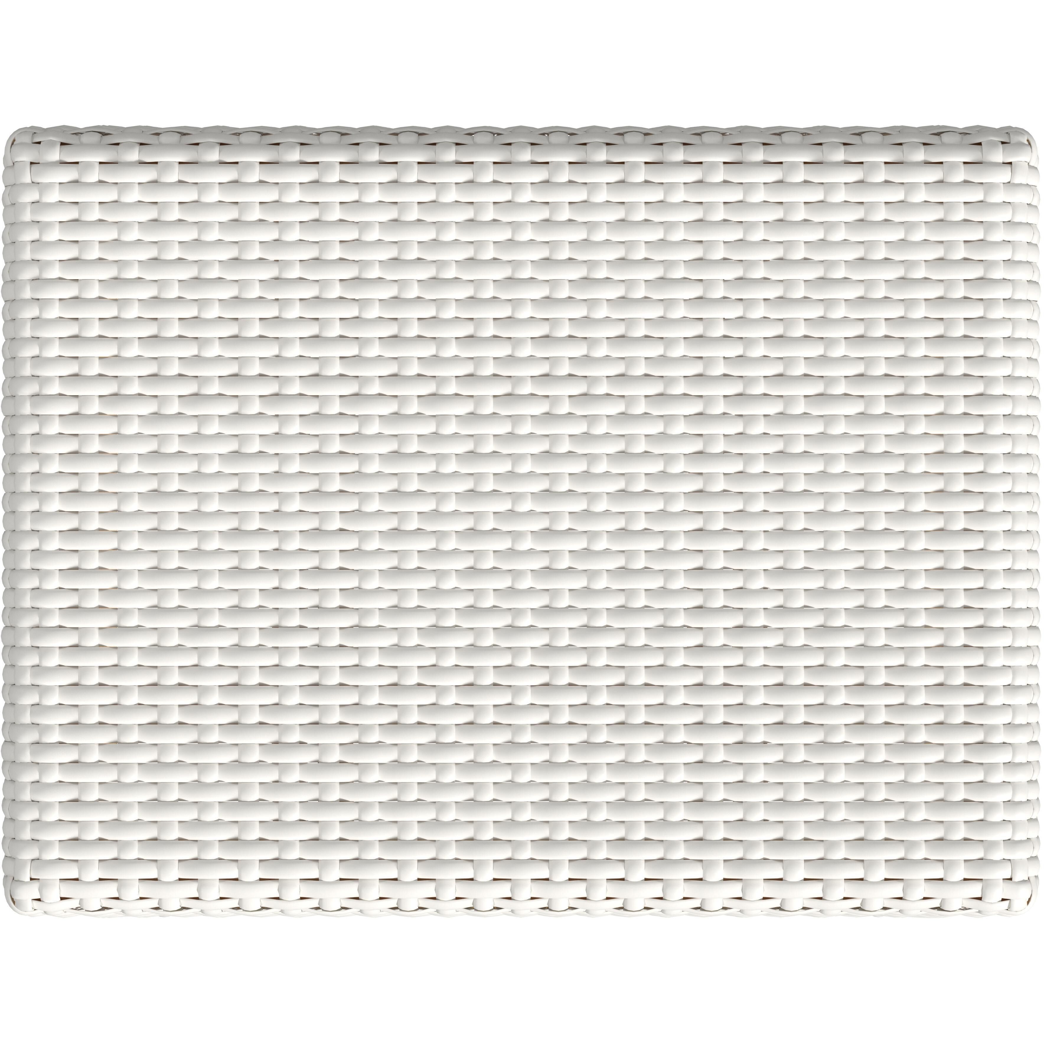 Robias Rectangular Rattan 30" Bar Stool in Glossy White