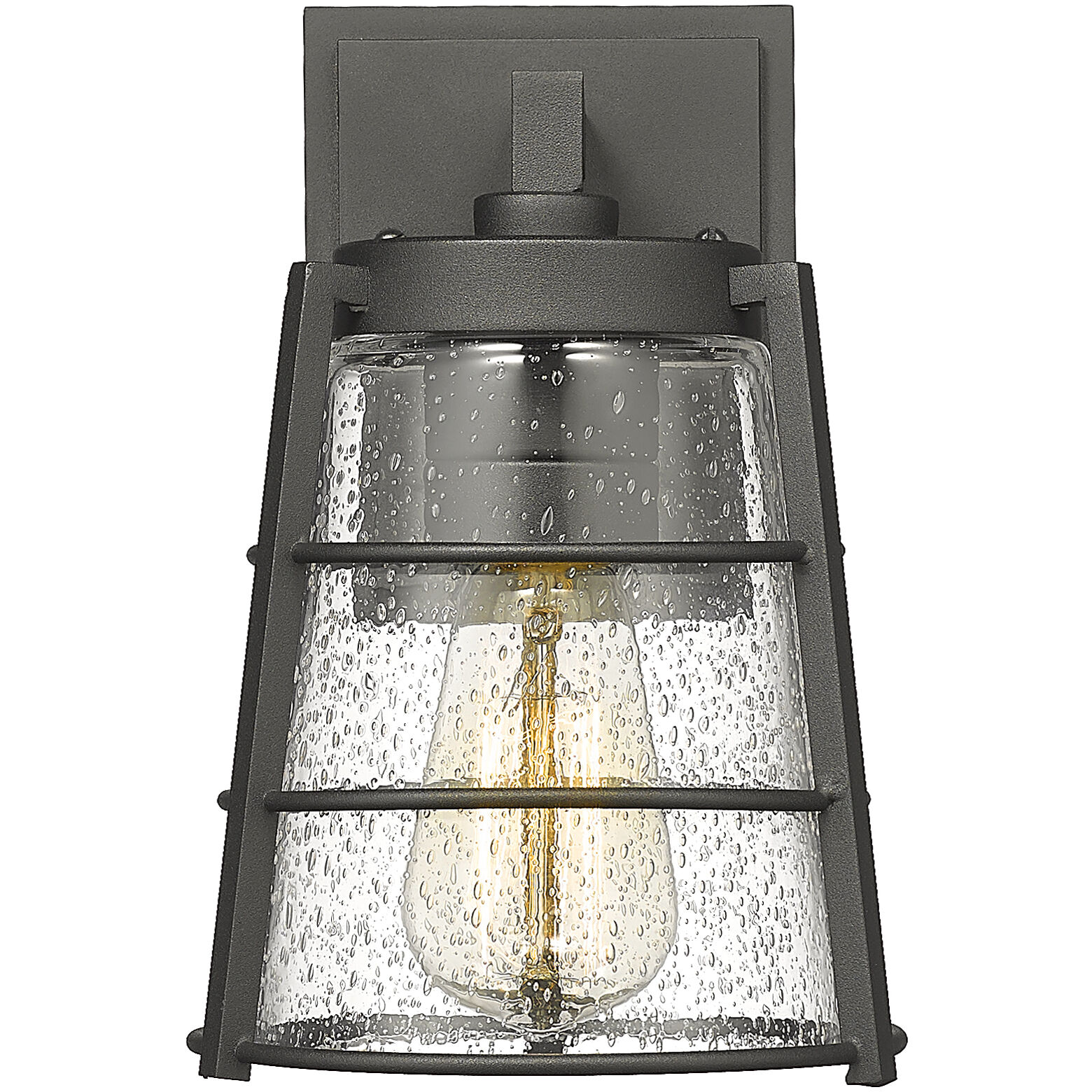 Helix 1 Light 9.25 inch Black Outdoor Wall Light