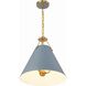 Xavier Pendant Ceiling Light in Vibrant Gold and Blue