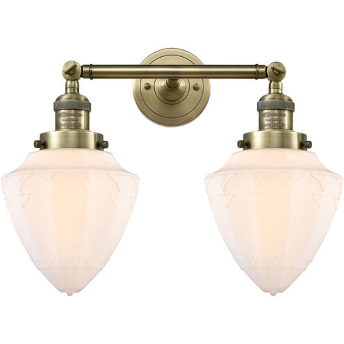 Franklin Restoration Bullet 2 Light 18 inch Antique Brass Bath Vanity Light Wall Light