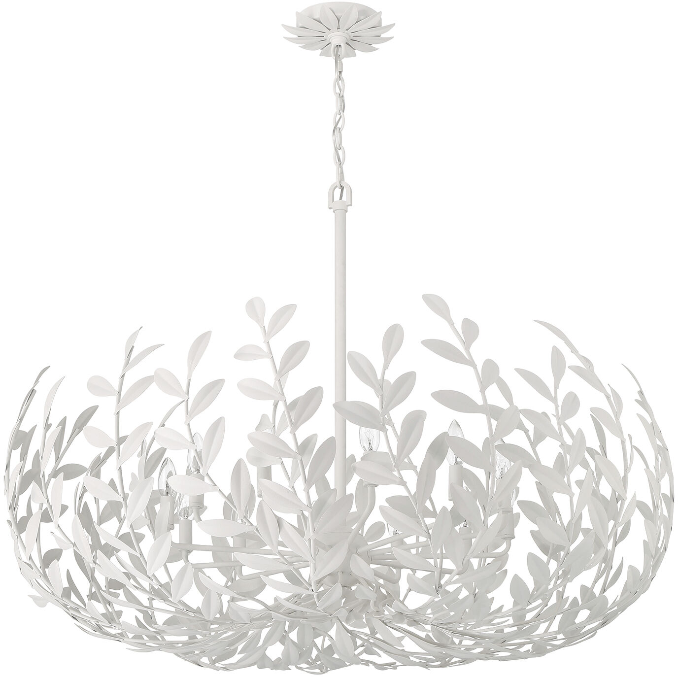 Broche 12 Light 42 inch Matte White Chandelier Ceiling Light