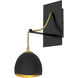 Lisa McDennon Nula 1 Light 5 inch Shell Black with Gold Leaf Indoor Wall Sconce Wall Light