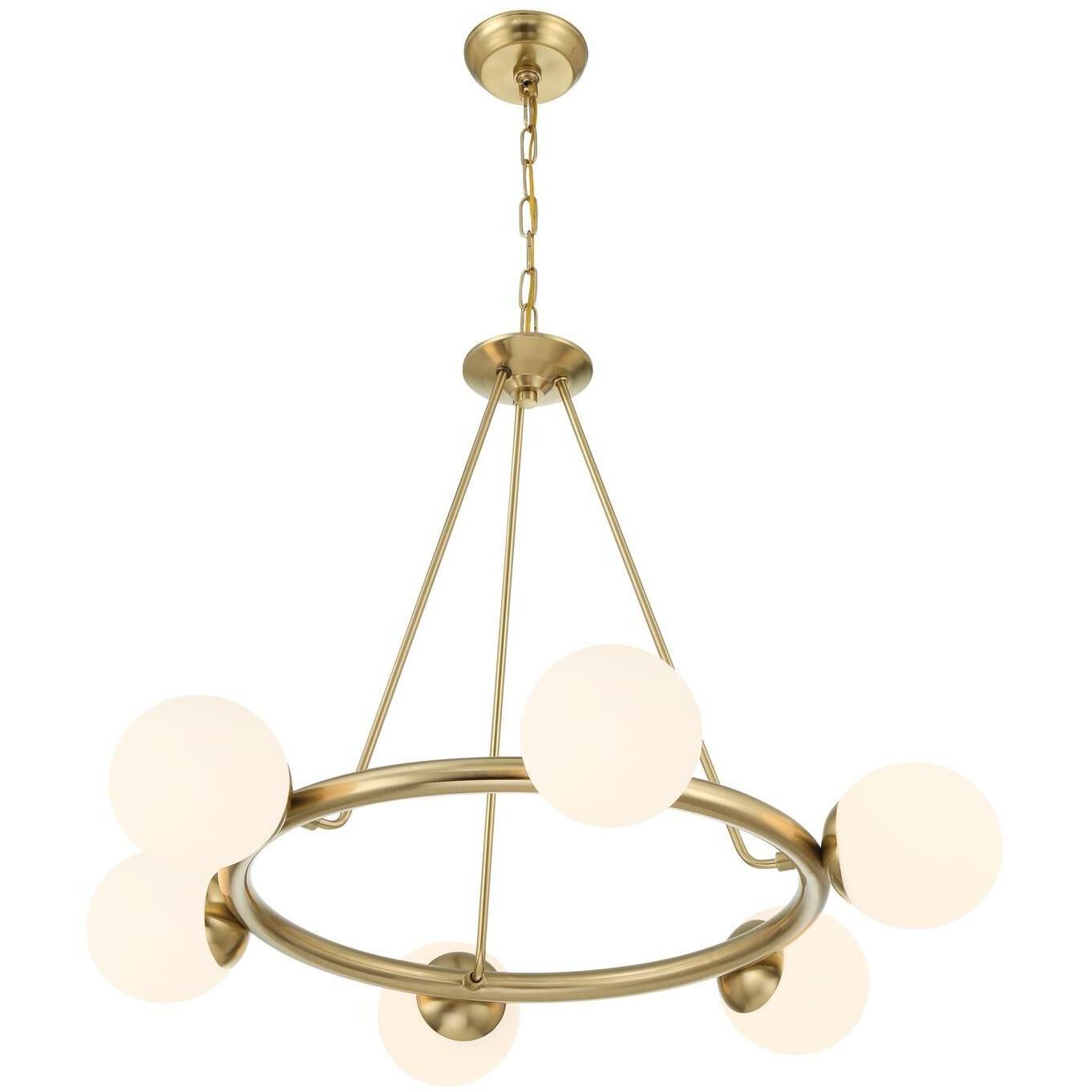 Maverick 6 Light 33.5 inch Vibrant Gold Chandelier Ceiling Light