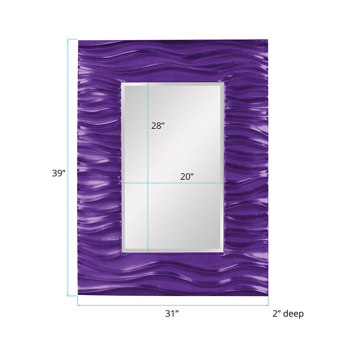 Zenith 39 X 31 inch Glossy Royal Purple Wall Mirror