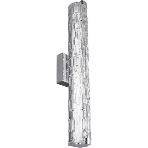Sean Lavin Cutler LED 24 inch Chrome Vanity Light Wall Light in Clear Staggered Rock