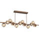 Luna LED 72 inch Burnished Bronze Chandelier Ceiling Light in 2700K LED, Zircon Inner - Bronze Outer, Twisted Branch