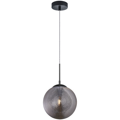 Maruna 1 Light 9.88 inch Matte Black and Smoked Pendant Ceiling Light