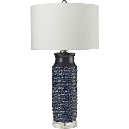 Wrapped Rope 30 inch 150.00 watt Navy with Clear Table Lamp Portable Light in Incandescent, 3-Way