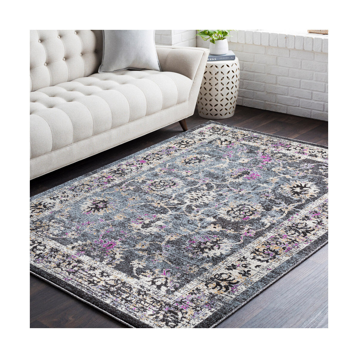 Elise 36 X 24 inch Medium Gray Indoor Area Rug, Rectangle