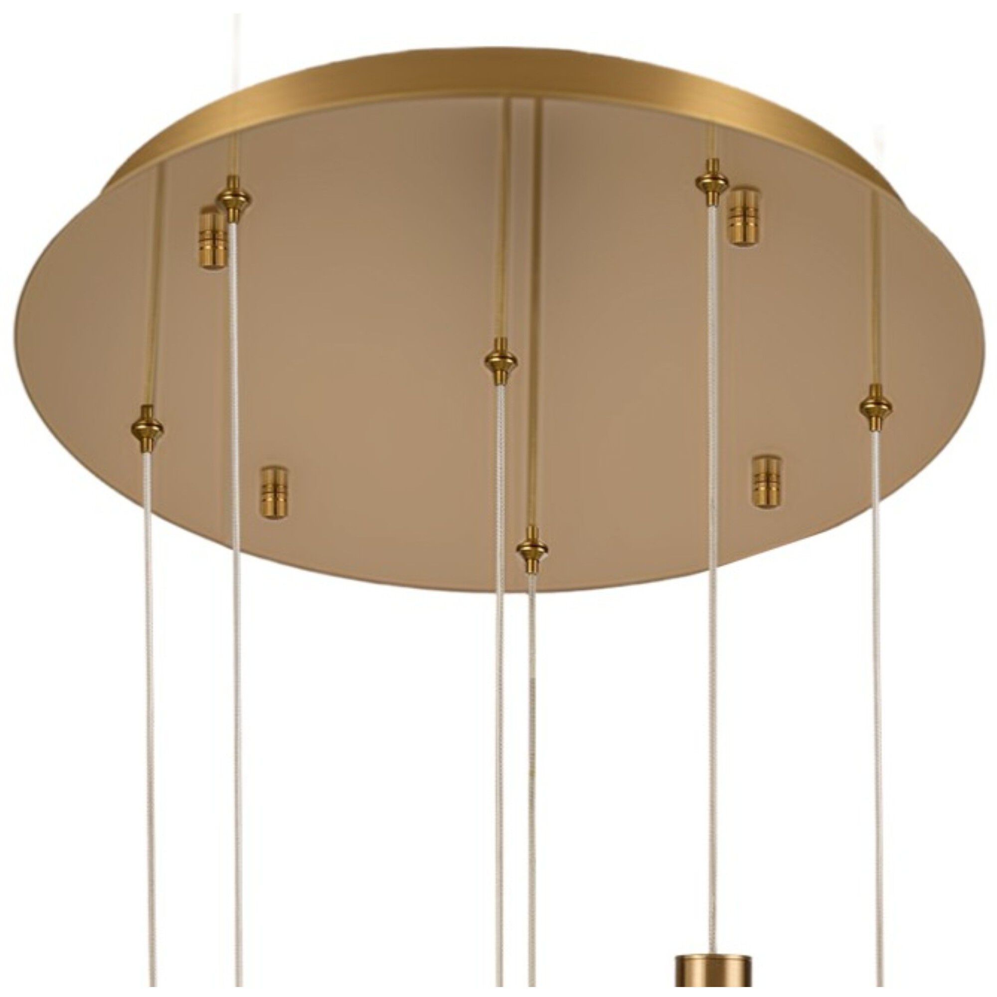 Aurora LED 16 inch Natural Brass Pendant Ceiling Light, Converts to Flush Mount