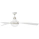 Oliver 62 inch Matte White with Heritage Brass with Matte White Blades Fan