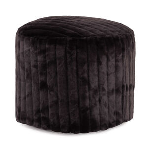 Pouf 18 inch Mink Black Tall Ottoman with Cover