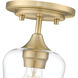 Joliet 1 Light 5.5 inch Burnished Brass Flush Mount Ceiling Light