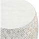 Hollywell 18 inch Cream Glazed with White Accent Stool