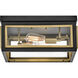 Shaw LED 14 inch Black with Heritage Brass Indoor Flush Mount Ceiling Light