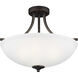 Geary 3 Light 18.63 inch Bronze Convertible Pendant Semi-Flush Ceiling Light