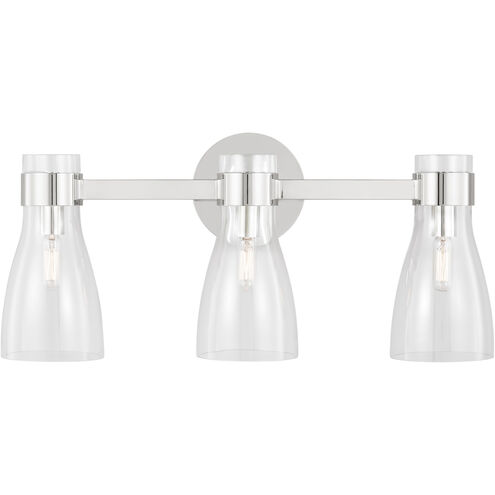 AERIN Moritz 3 Light 24 inch Polished Nickel Bath Vanity Wall Sconce Wall Light in Clear Glass