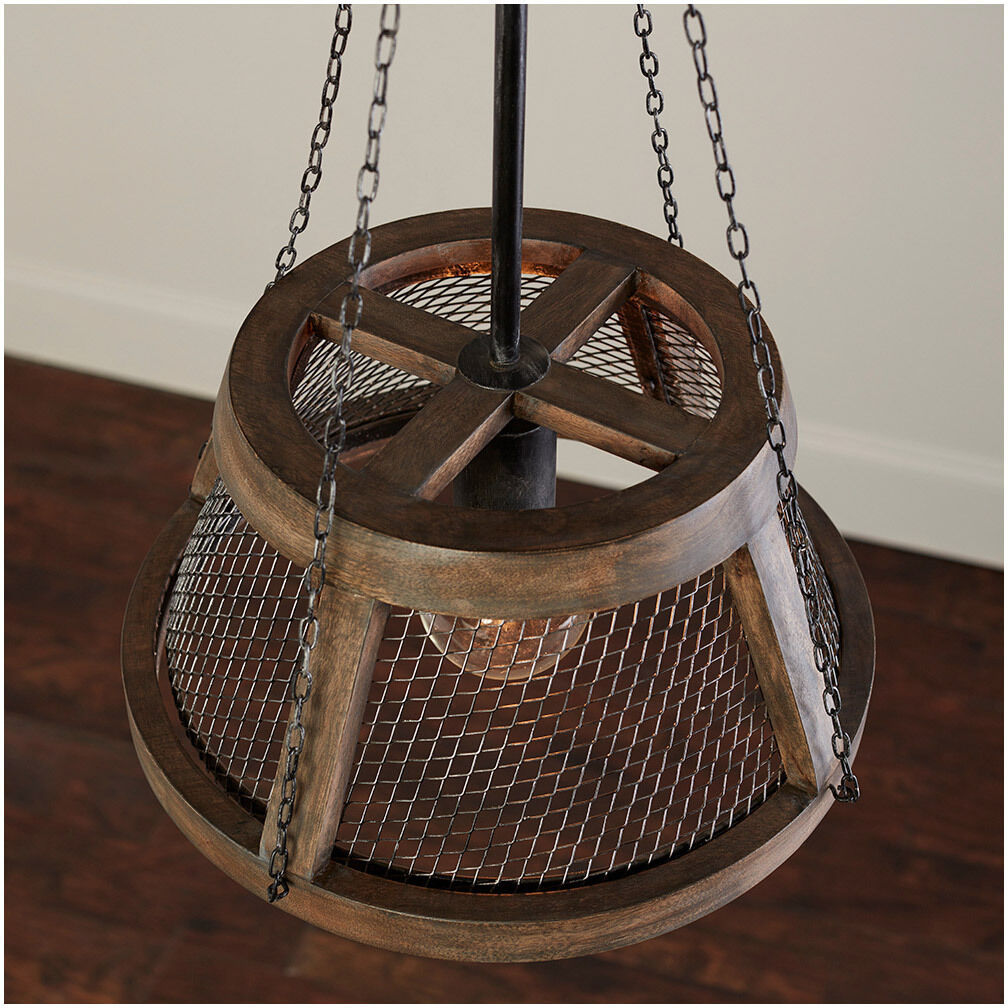 Lagmore 1 Light 13.5 inch Zinc and Wood Pendant Ceiling Light