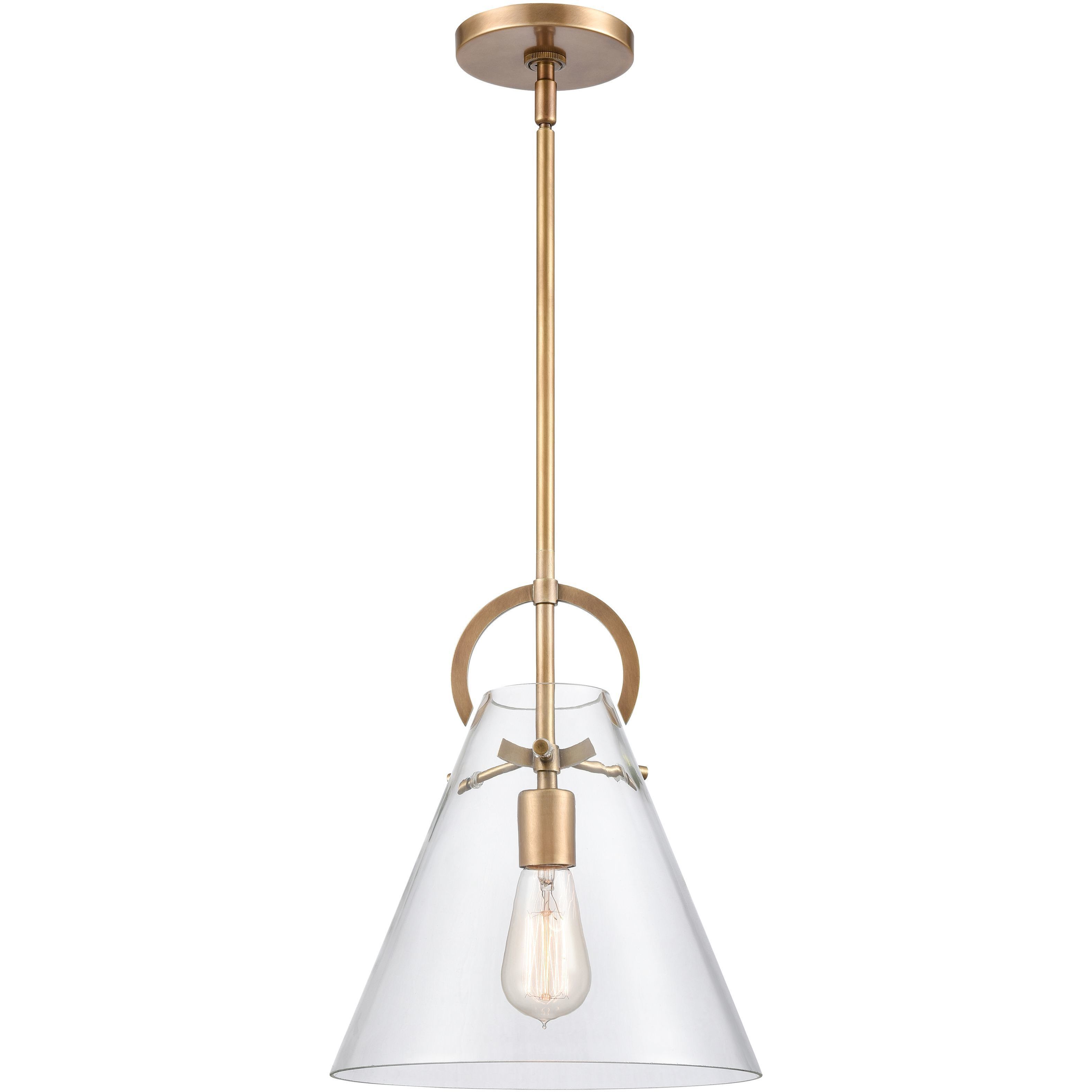 Gabby 1 Light 11 inch Brass Mini Pendant Ceiling Light