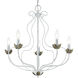 Katarina 5 Light 23 inch Antique White with Antique Brass Accents Chandelier Ceiling Light