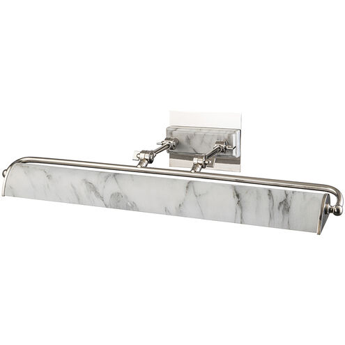 Winchfield 160 watt 27.5 inch Polished Nickel and White Marble Picture Light Wall Light