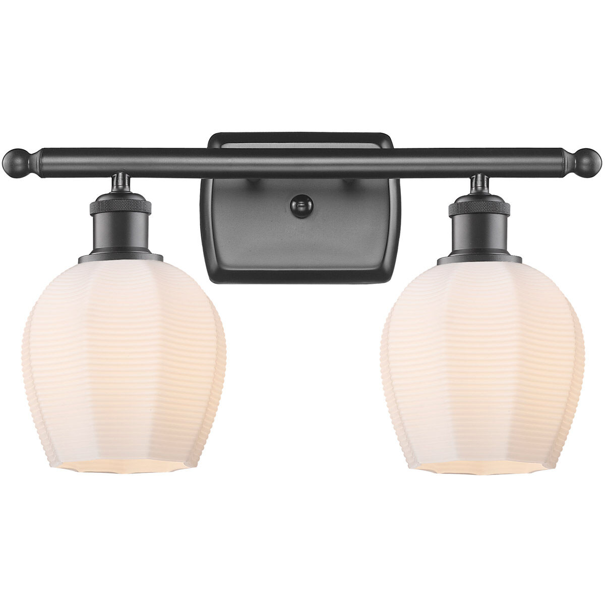 Ballston Norfolk LED 16 inch Oil Rubbed Bronze Bath Vanity Light Wall Light in Matte White Glass