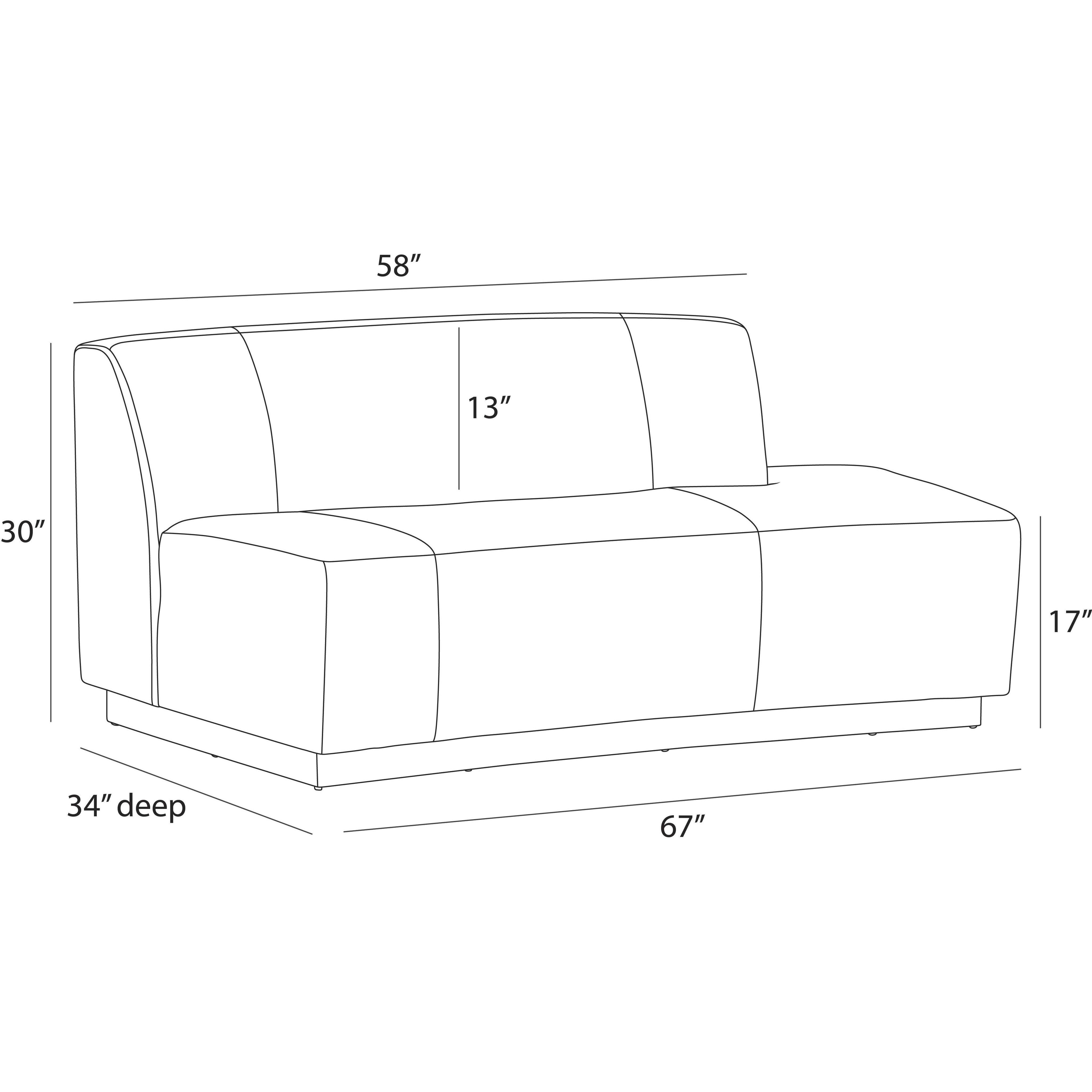 Islander Vanilla and Dark Walnut Sofa, Right
