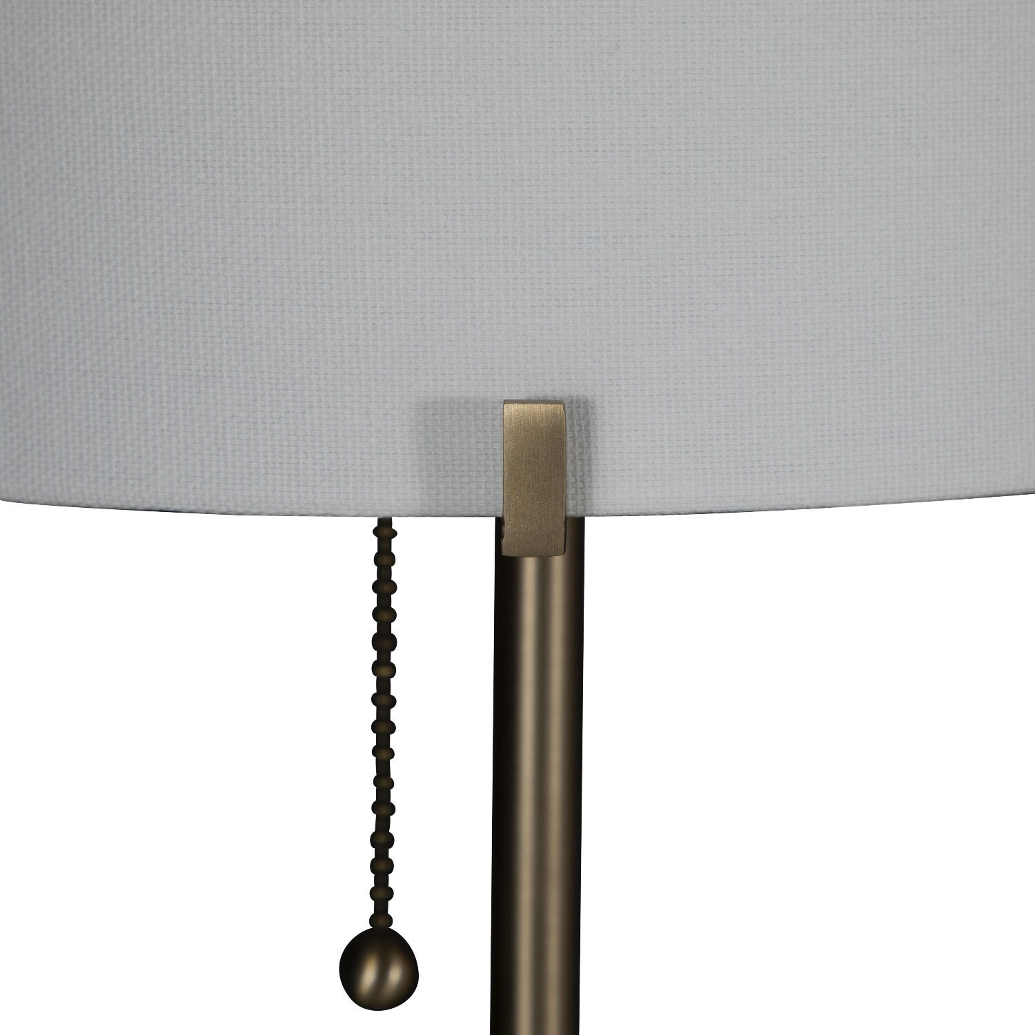 Florence 58 inch Brushed Brass / White Linen Table Lamp Portable Light