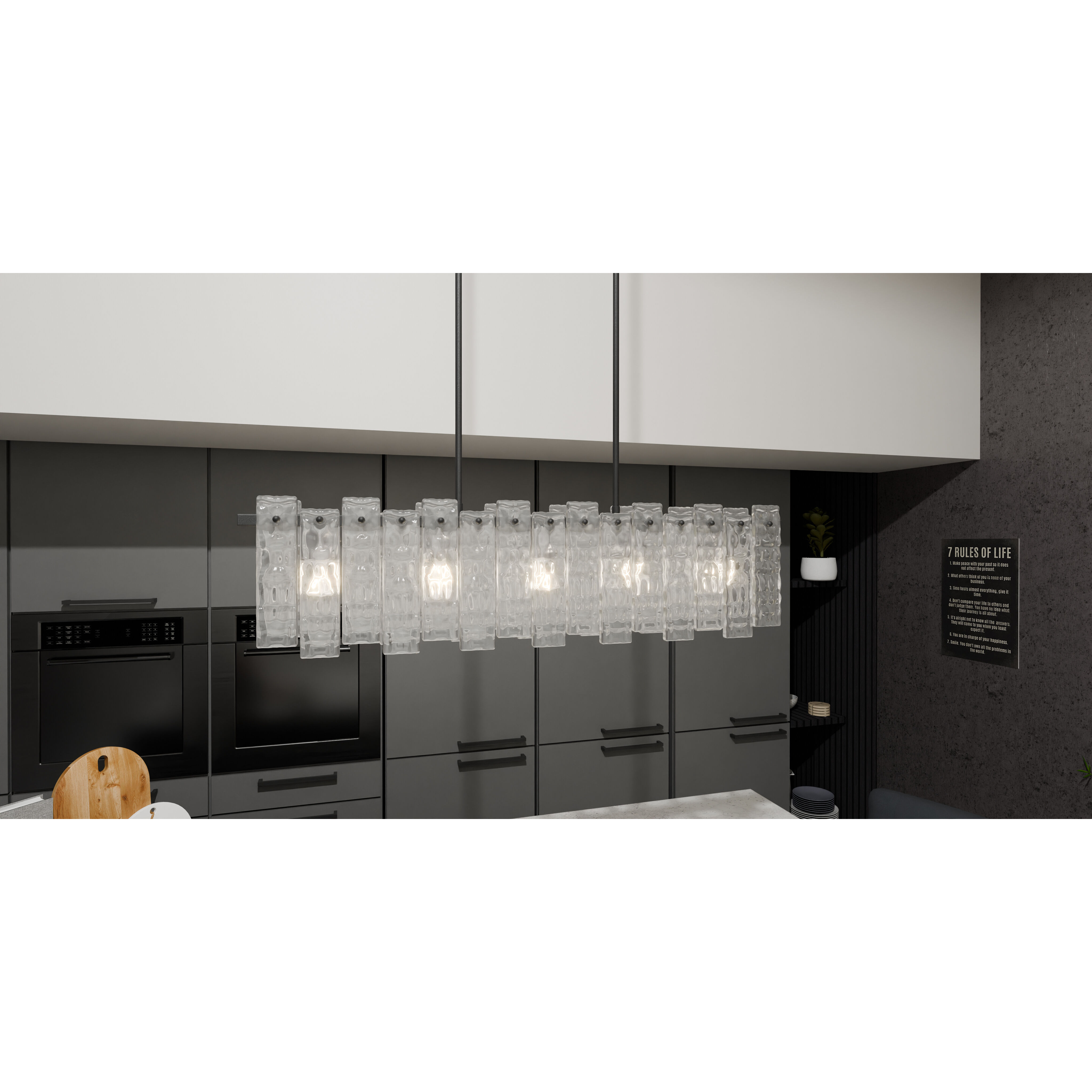 Caspian 5 Light 39.5 inch Matte Black Island Light Ceiling Light