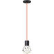 Sean Lavin Kira LED Black Pendant Ceiling Light in Orange Cord, LED 90 CRI 2200K-3000K, Integrated LED
