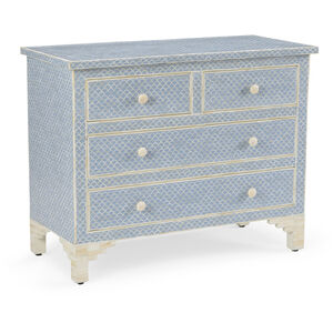 Chelsea House White/Blue/Fish Scale Pattern Chest