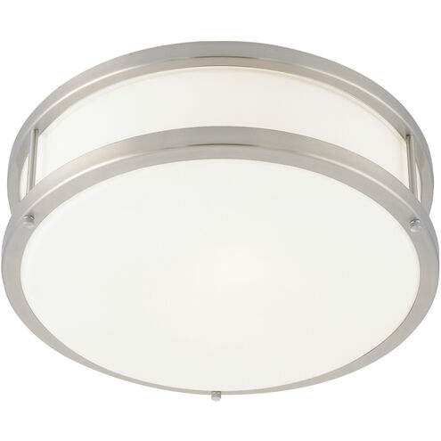 Conga 1 Light 12 inch Brushed Steel Flush Mount Ceiling Light in Incandescent