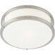 Conga 1 Light 12 inch Brushed Steel Flush Mount Ceiling Light in Incandescent