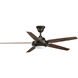 AirPro Signature Plus II 54 inch Antique Bronze with Medium Cherry/Classic Walnut Blades Ceiling Fan, Progress LED