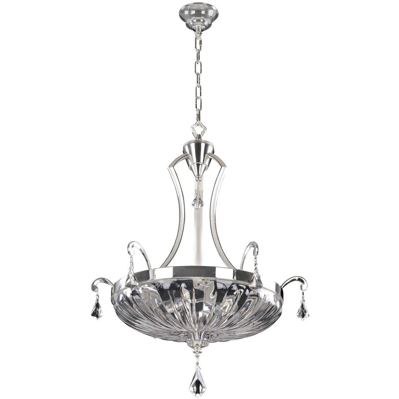 Orecchini 6 Light 26 inch Two Tone Silver Pendant Ceiling Light