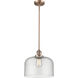 Franklin Restoration Bell 1 Light 12 inch Antique Copper Mini Pendant Ceiling Light in Incandescent, Seedy, Franklin Restoration