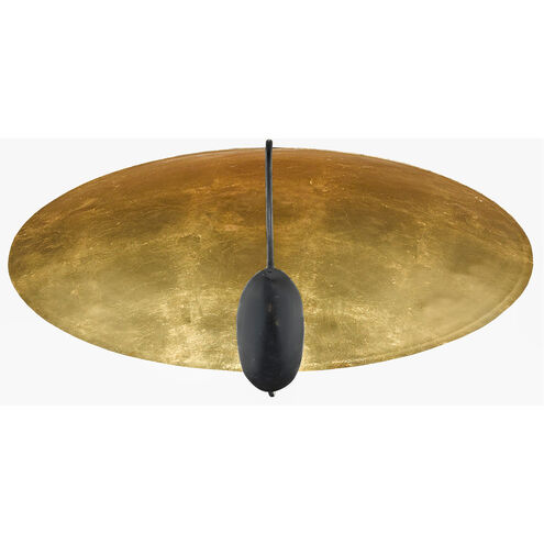 Pinders 2 Light 28 inch Contemporary Gold Leaf/French Black Flush Mount Ceiling Light