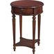 Jules 1-Drawer Round End Table in Medium Brown