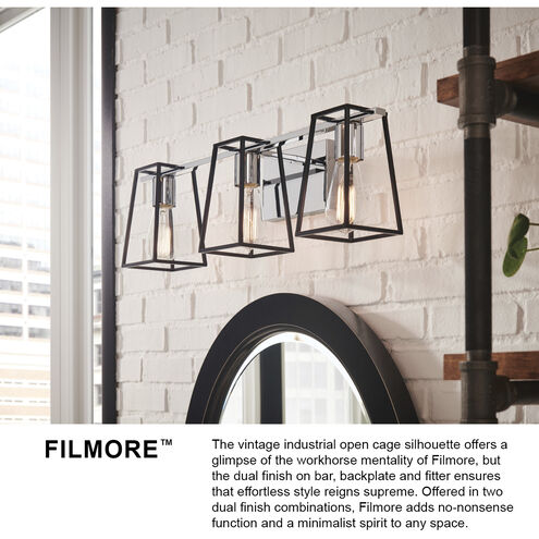 Filmore LED 34 inch Heritage Brass with Oil Rubbed Bronze Vanity Light Wall Light