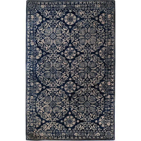 Hendrick 63 X 39 inch Dark Blue Rug, Rectangle