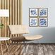 Geometrics Collection Blue Framed Art