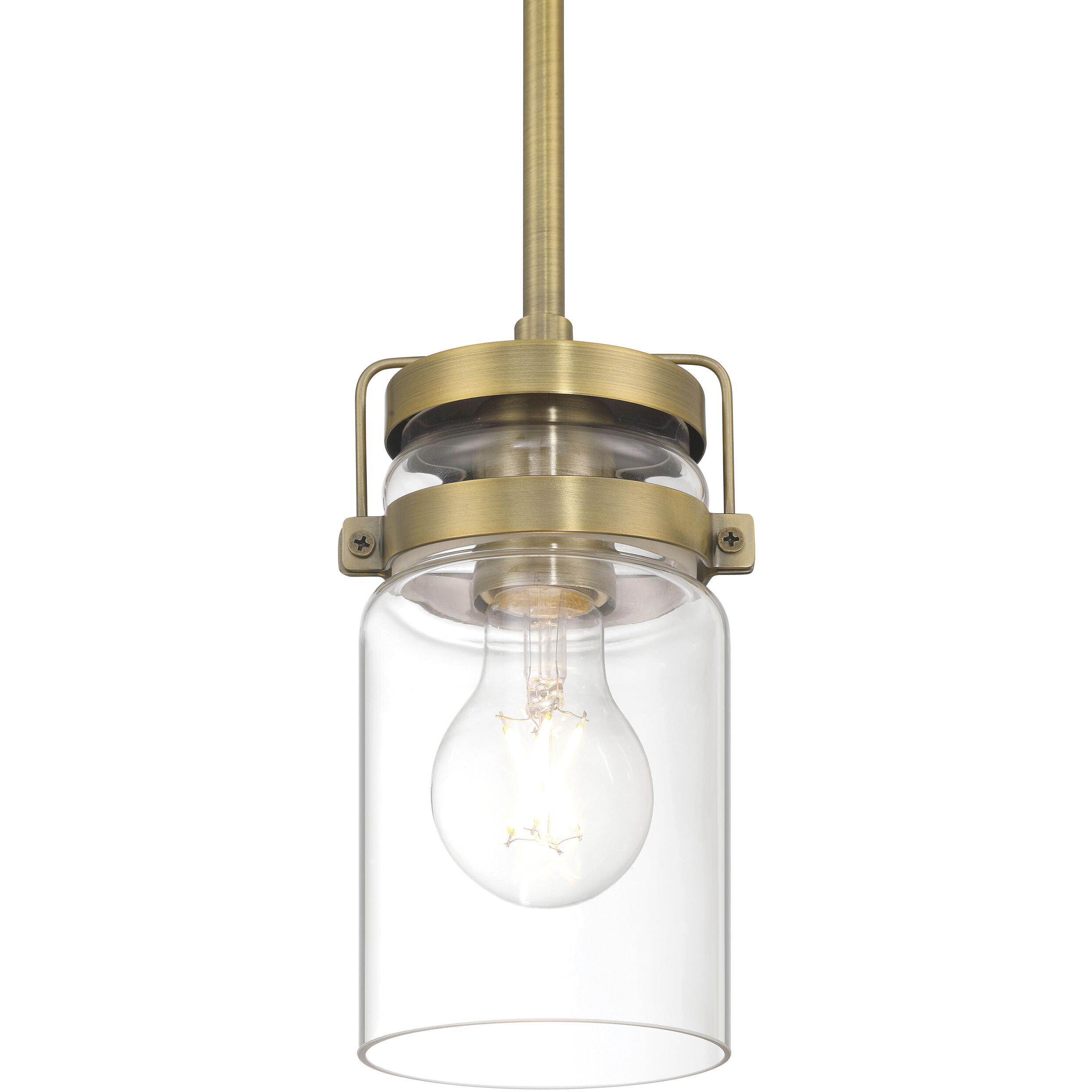 Shelby LED 4.5 inch Brushed Gold and Clear Pendant Ceiling Light