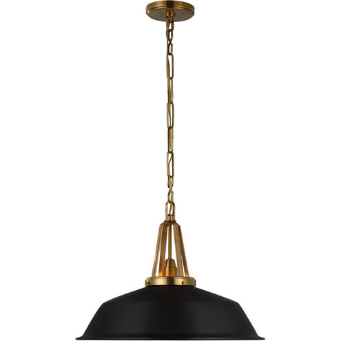 Chapman & Myers Layton LED 20 inch Antique-Burnished Brass Pendant Ceiling Light in Matte Black