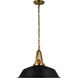 Chapman & Myers Layton LED 20 inch Antique-Burnished Brass Pendant Ceiling Light in Matte Black