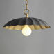 Primrose 1 Light 16 inch Dark Grey and Gold Leaf Single Pendant Ceiling Light