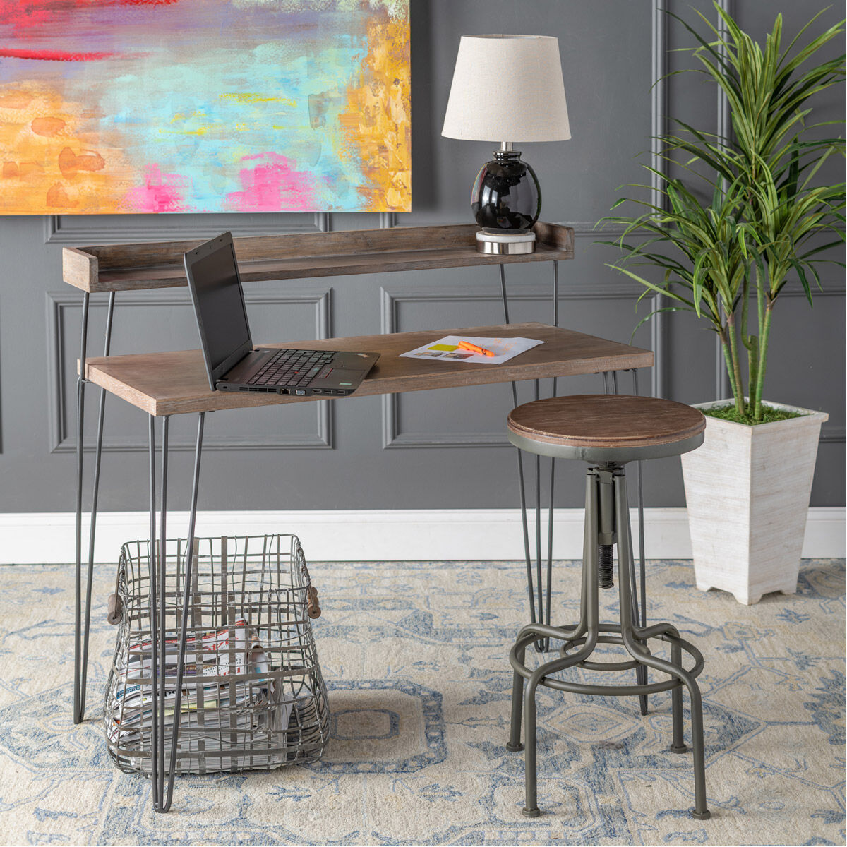 Cody 43 X 18 inch Dark Brown and Black Desk