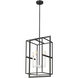 Milbank 4 Light 16 inch Black with White Candle Sleeves Pendant Ceiling Light